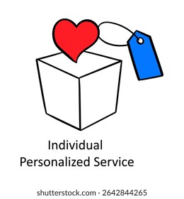 Serviço personalizado individual - ícones de presentes que representam cuidados personalizados