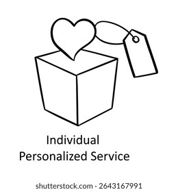 Serviço personalizado individual - ícones de presentes que representam cuidados personalizados