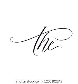 Individual pre-made element of "the" Perfect for wedding invitation or logo design.