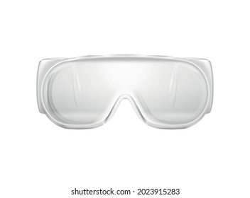 Individual protective medical glasses realistic composition with isolated image of personal plastic glasses vector illustration