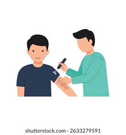 Exame de pele profissional do recebimento individual para a saúde no cuidado de fundo branco
