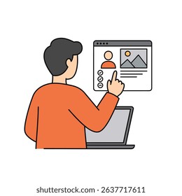 Individual Setting Up Virtual Background Video Call White Background Enhanced Remote Meeting