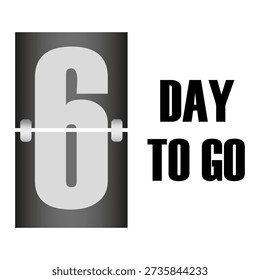 Individual six countdown. Chronological schedules Vector. Professional scoreboard timer. Upcoming announcement display. EPS 10.