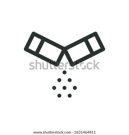 Individual sugar packet line icon, sugar paper stick vector symbol with editable stroke