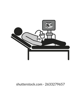Indivíduo Submetido a Exame de Ultrassom para Diagnóstico Médico