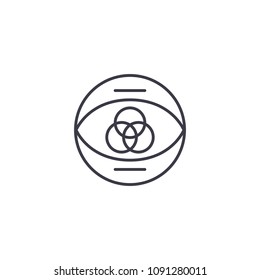 Individual vision line vector sign, symbol, illustration.