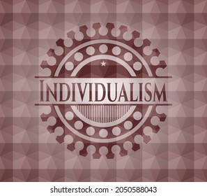 Individualism red geometric emblem. Seamless. 