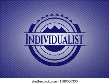 Individualist with jean texture. Vector Illustration. Detailed.
