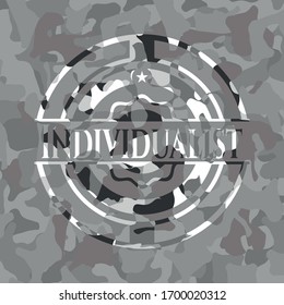 Individualist on grey camo pattern