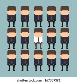 individuality concept of a person standing out from the crowd