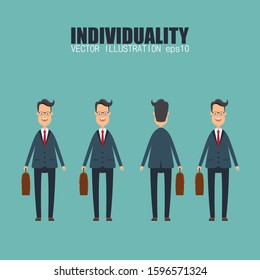 Individuality concept vector illustration in flat design.