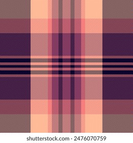 Individuality tartan seamless pattern, sketch vector fabric check. Checking plaid textile background texture in dark and pink colors.