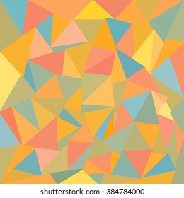 Individually drawn colorful triangles in a square format