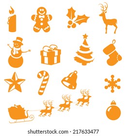 Individually grouped christmas icons.