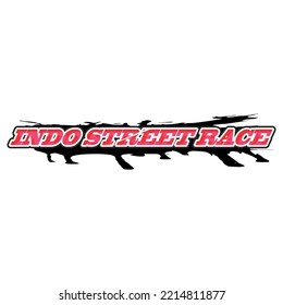 indo racing street text vector, for sticker design.