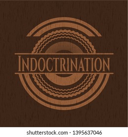 Indoctrination retro style wood emblem. Vector Illustration.
