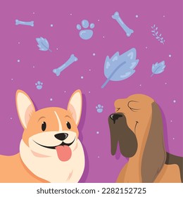 indog and beagle mascots characters