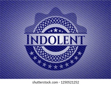 Indolent emblem with denim texture