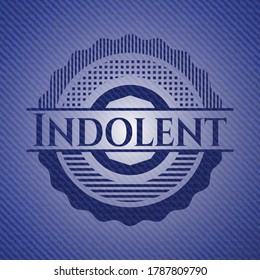 Indolent emblem with denim texture. Vector Illustration. Detailed. 