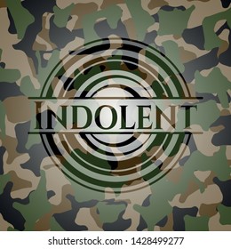 Indolent on camouflage pattern. Vector Illustration. Detailed.