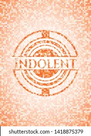 Indolent orange mosaic emblem. Vector Illustration. Detailed.