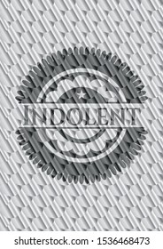 Indolent silver color emblem or badge. Scales pattern. Vector Illustration. Detailed.