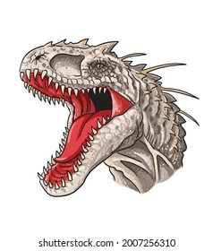 indominus rex head drawing, art.illustration vector