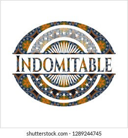 Indomitable arabesque emblem. arabic decoration.
