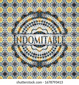 Indomitable arabic badge background. Arabesque decoration.