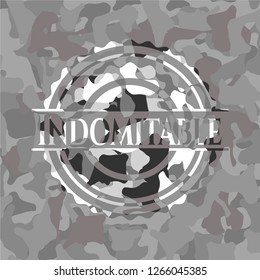 Indomitable grey camo emblem