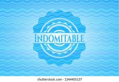 Indomitable water representation badge background.