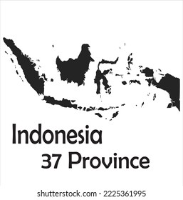 indonesia 37 provinces map with white background