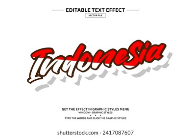 Indonesia 3D editable text effect template