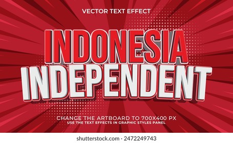 indonesia 3d text effect, font editable, typography