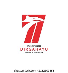 Indonesia 77th Independence day in indonesian language with 77 years number
