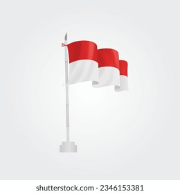 indonesia 78th independence day illustration element flags vector