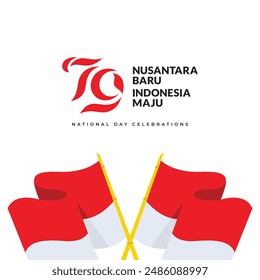 Indonesien: 79. Unabhängigkeitstag. In: Flags of Indonesia Graphics Vorlage.