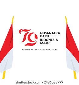 Indonesien: 79. Unabhängigkeitstag. In: Flags of Indonesia Graphics Vorlage.