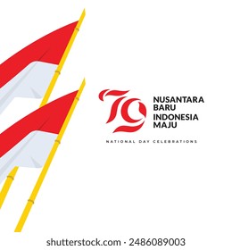 Indonesien: 79. Unabhängigkeitstag. In: Flags of Indonesia Graphics Vorlage.