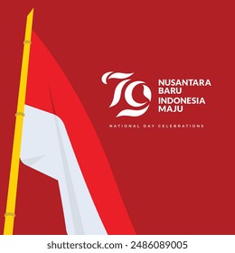 Indonesia 79 th independence day. Flags of indonesia graphics template.