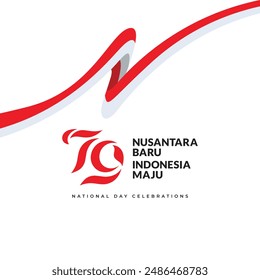 Indonesia 79th independence day. Indonesia ribbon flag element graphics template.