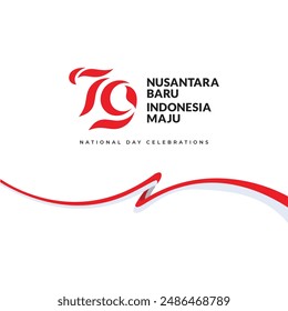 Indonesia 79th independence day. Indonesia ribbon flag element graphics template.