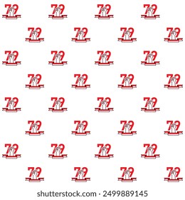 Indonesia 79th Independence Day Vector Seamless Pattern