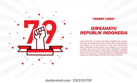 Indonesia 79th Independence Day Vector Banner Template