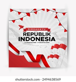 indonesia 79th independence day vertical poster template vector