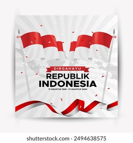 indonesia 79th independence day vertical poster template vector