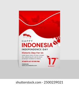 indonesia 79th independence day day vertical poster template