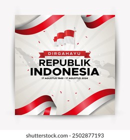 indonesia 79th independence day vertical poster template vector