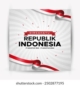 indonesia 79th independence day vertical poster template vector