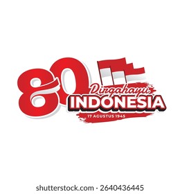 Indonesia 80th Anniversary Abstract Logo Design, Dynamic 80 Years of Independence of Republic of Indonesia. Icon, Elements and Pattern